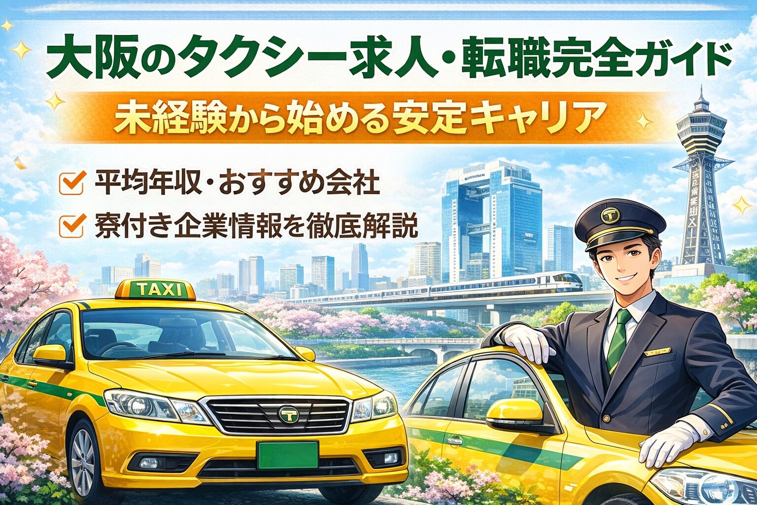 大阪のタクシー求人・転職完全ガイド：未経験から始める安定キャリア