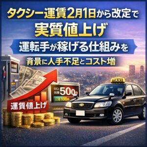 タクシー運賃2月1日から改定で実質値上げ「運転手が稼げる仕組みを」背景に人手不足とコスト増