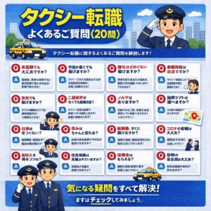 タクシー転職 よくあるご質問（20問）