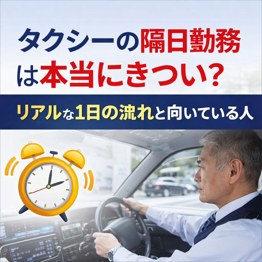 タクシーの隔日勤務は本当にきつい？リアルな1日の流れ・体への影響・向いている人を完全解説【2026年版】