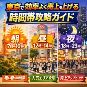 東京で効率よく売上を上げる時間帯攻略ガイド【場所×時間×稼ぐ戦略】