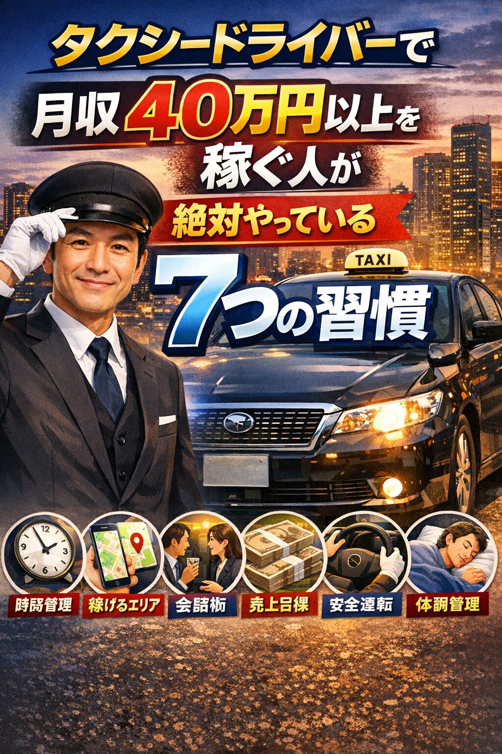 タクシードライバーで月収40万円以上を稼ぐ人が絶対やっている7つの習慣