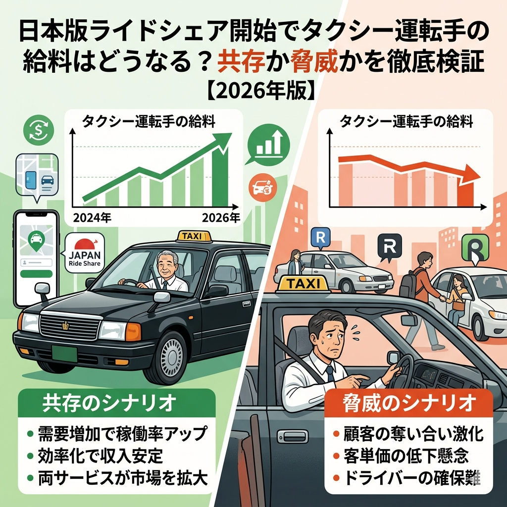日本版ライドシェア開始でタクシー運転手の給料はどうなる？