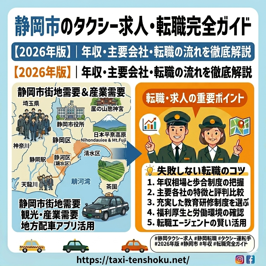 静岡市のタクシー求人・転職完全ガイド