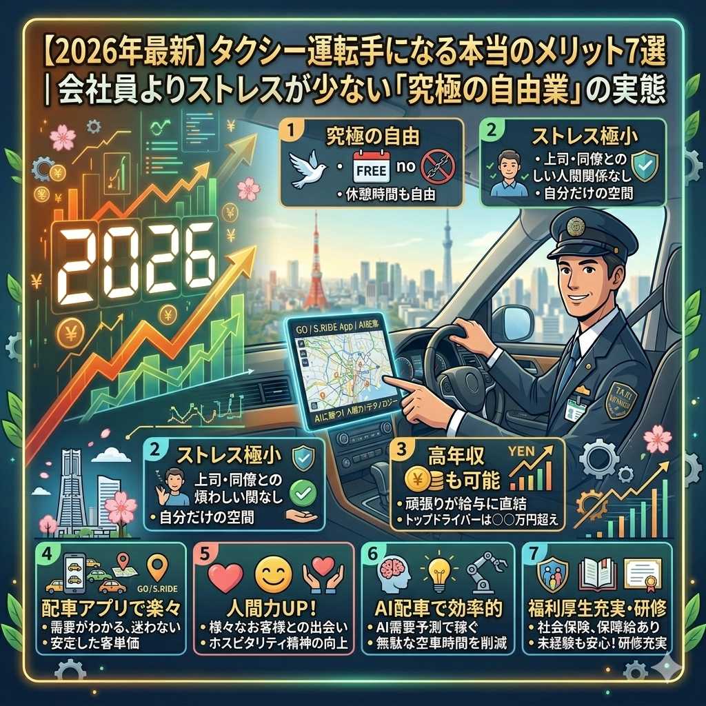 タクシー運転手になる本当のメリット7選