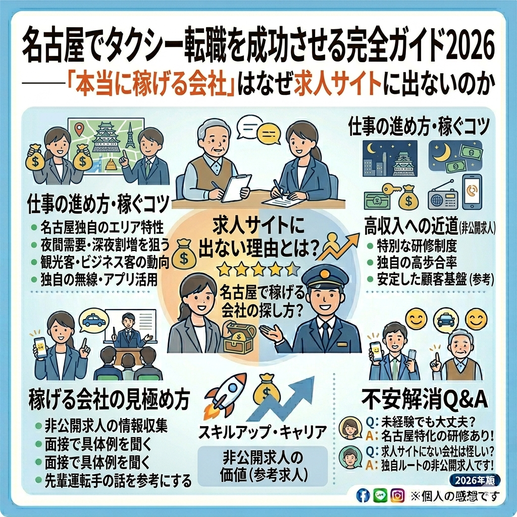 名古屋でタクシー転職を成功させる完全ガイド2026