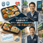 「ラーメンと牛丼」の連鎖を断つ！タクシー運転手の血糖値を守るコンビニ飯・外食の選び方