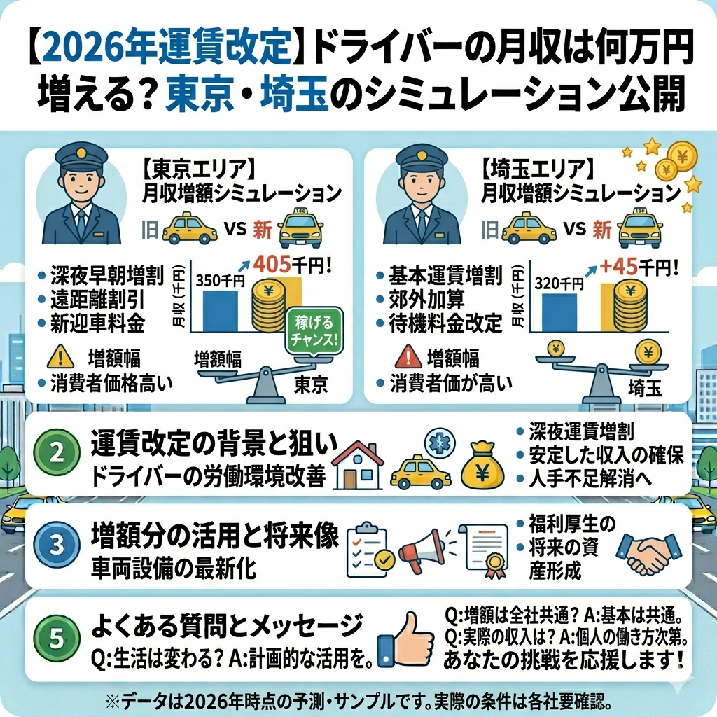 【2026年運賃改定】ドライバーの月収は何万円増える？東京・埼玉のシミュレーション公開