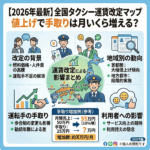 【2026年最新】全国タクシー運賃改定マップ