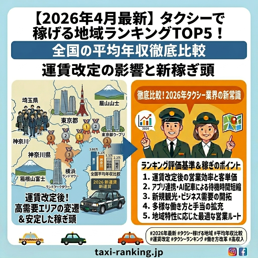 タクシーで稼げる地域ランキング2026