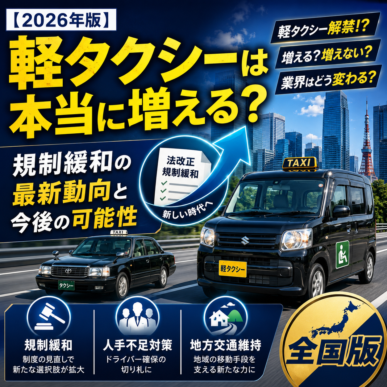 【2026年版】軽タクシーは本当に増える？規制緩和の最新動向と今後の可能性