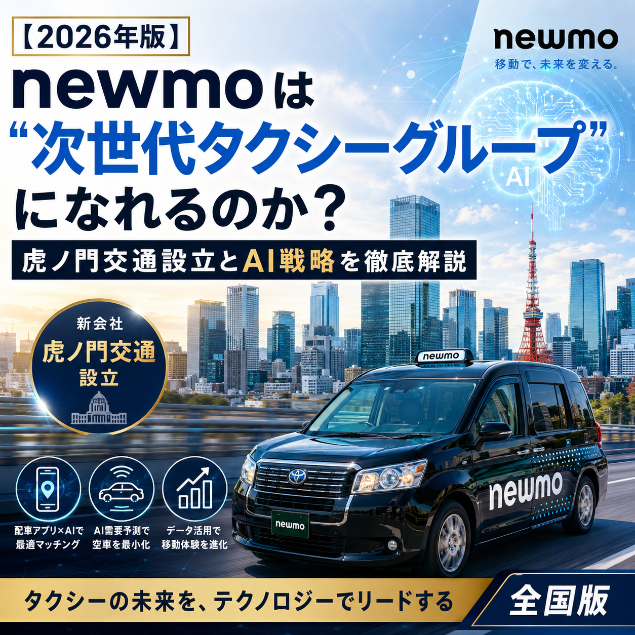 【2026年版】newmoは"次世代タクシーグループ"になれるのか？虎ノ門交通設立とAI戦略を徹底解説