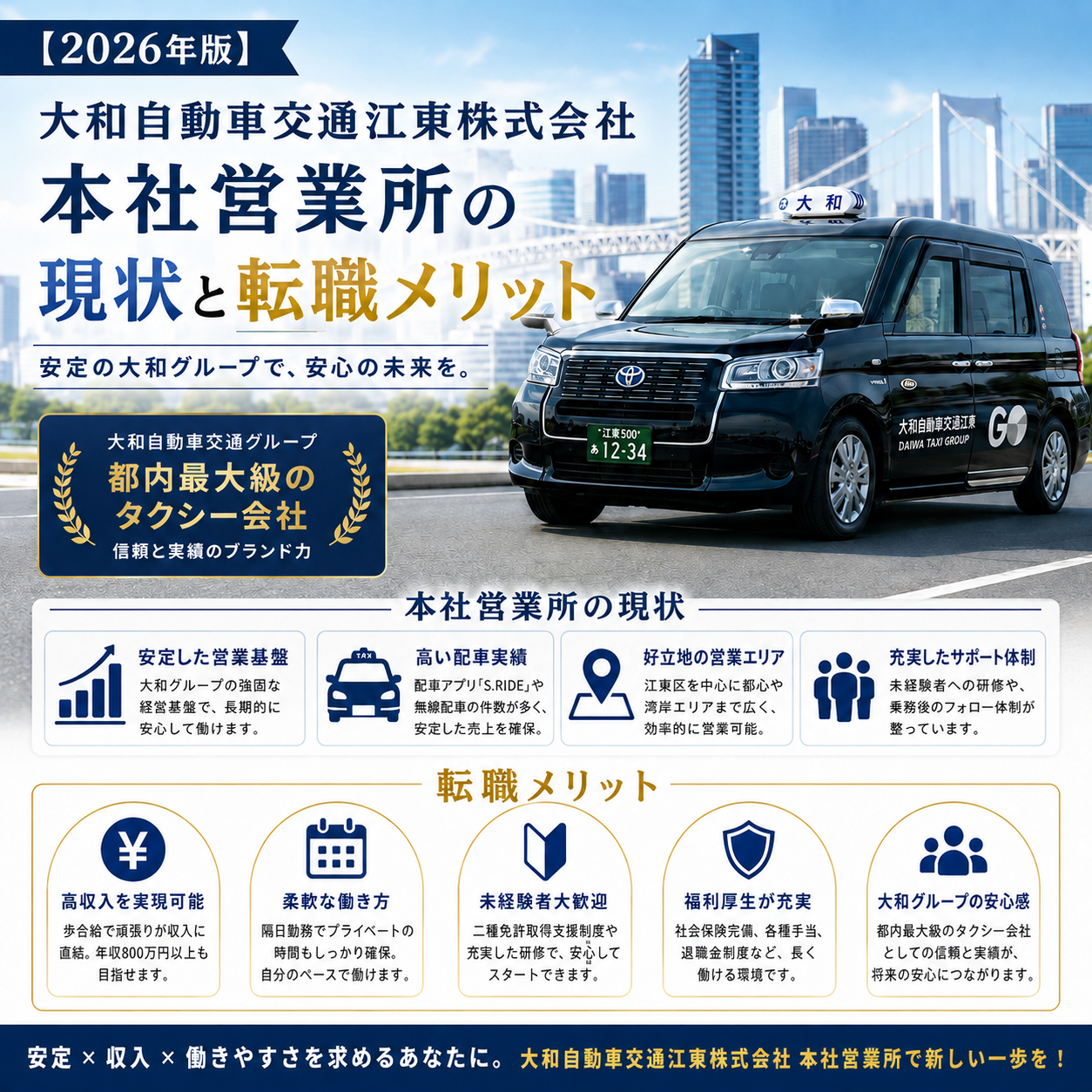 【2026年版】大和自動車交通江東株式会社 本社営業所の現状と転職メリット