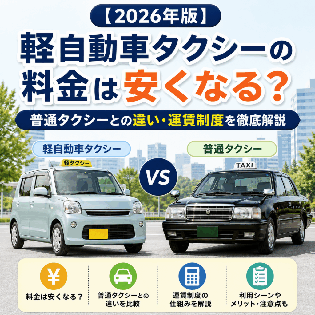 【2026年版】軽自動車タクシーの料金は安くなる？普通タクシーとの違い・運賃制度を徹底解説