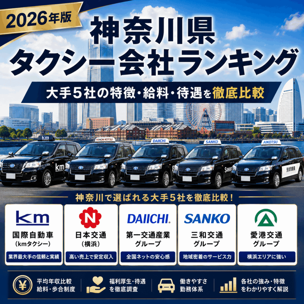 【2026年版】神奈川県タクシー会社ランキング｜大手5社の特徴・給料・待遇を徹底比較