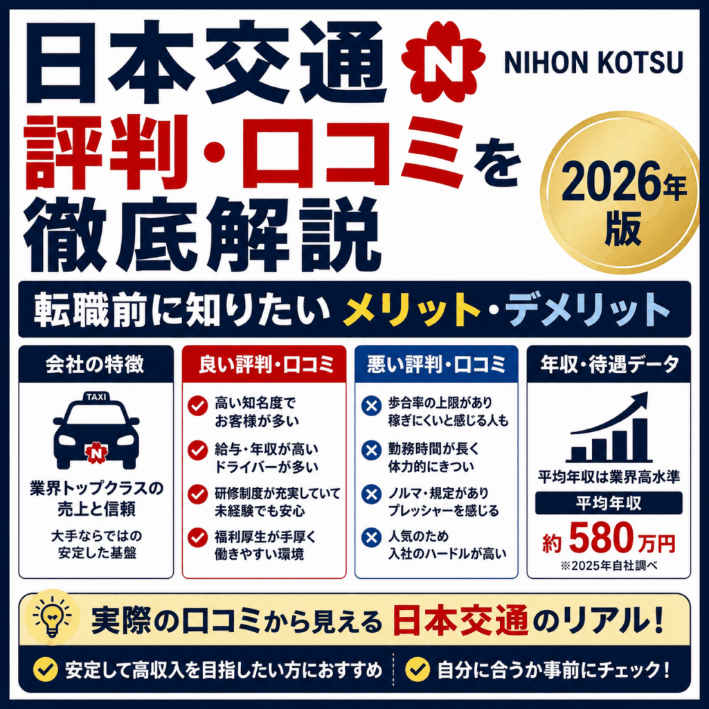 日本交通の評判・口コミを徹底解説｜転職前に知りたいメリット・デメリット【2026年版】