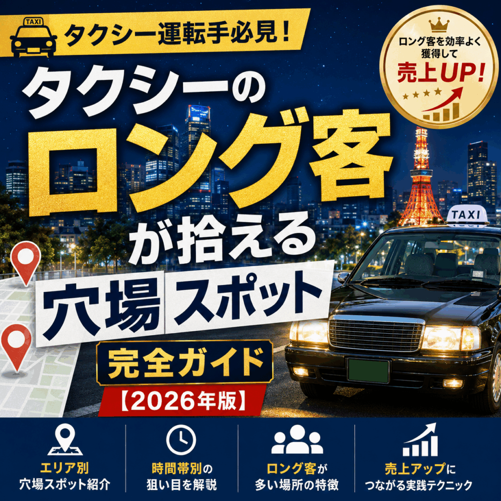 タクシーのロング客が拾える穴場スポット完全ガイド【2026年版】