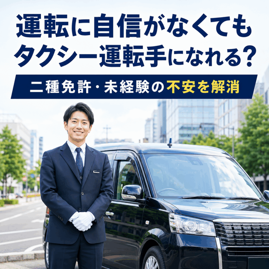 運転に自信がなくてもタクシー運転手になれる?二種免許・未経験の不安を解消