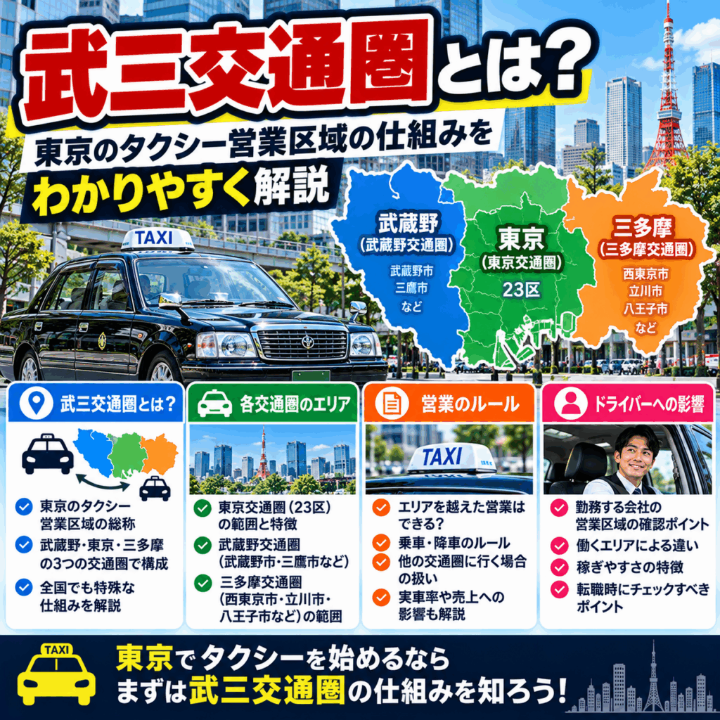 武三交通圏とは?東京のタクシー営業区域の仕組みをわかりやすく解説