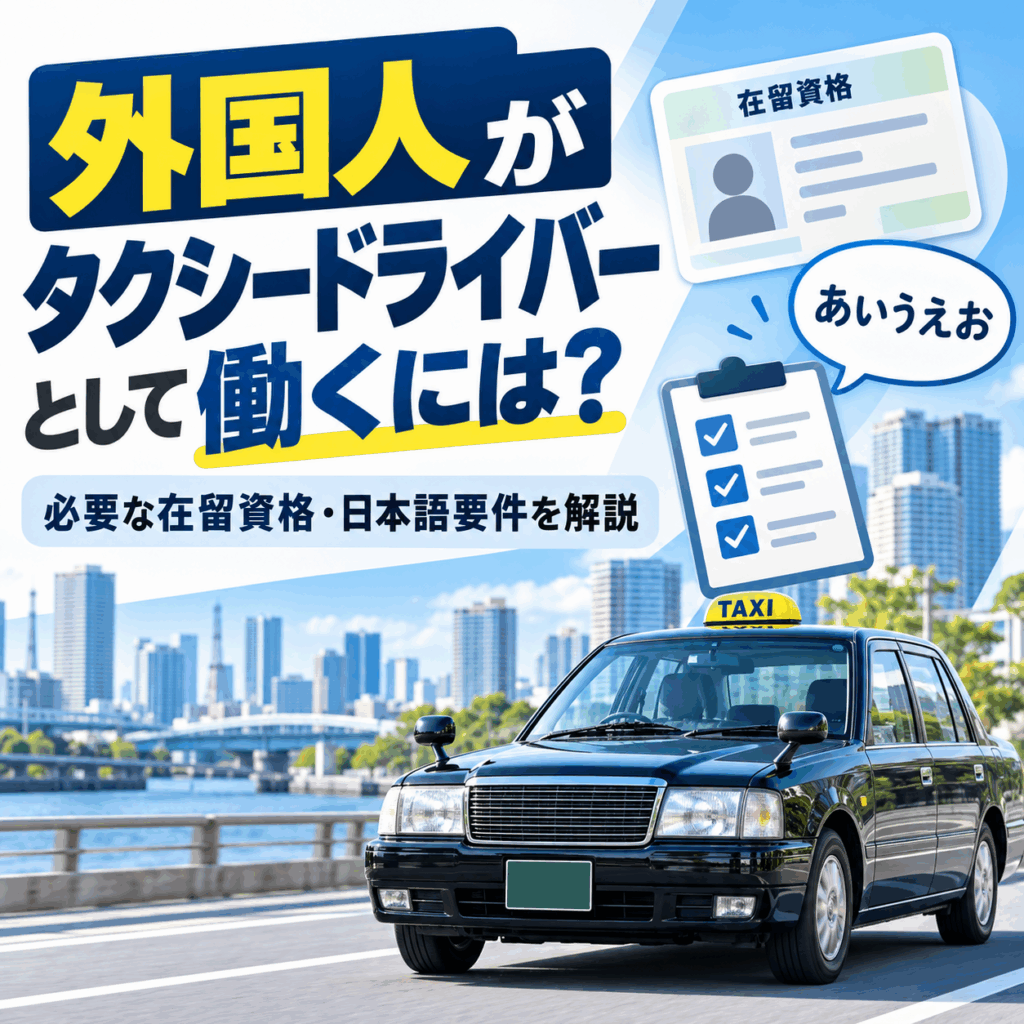 外国人がタクシードライバーとして働くには？必要な在留資格・日本語要件を解説